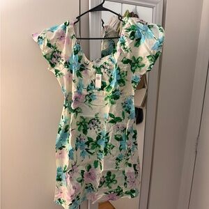 Old Navy Green and Purple Floral Dress